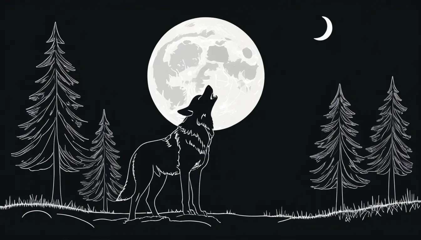 Loup Lune — paysage nocturne au trait fin