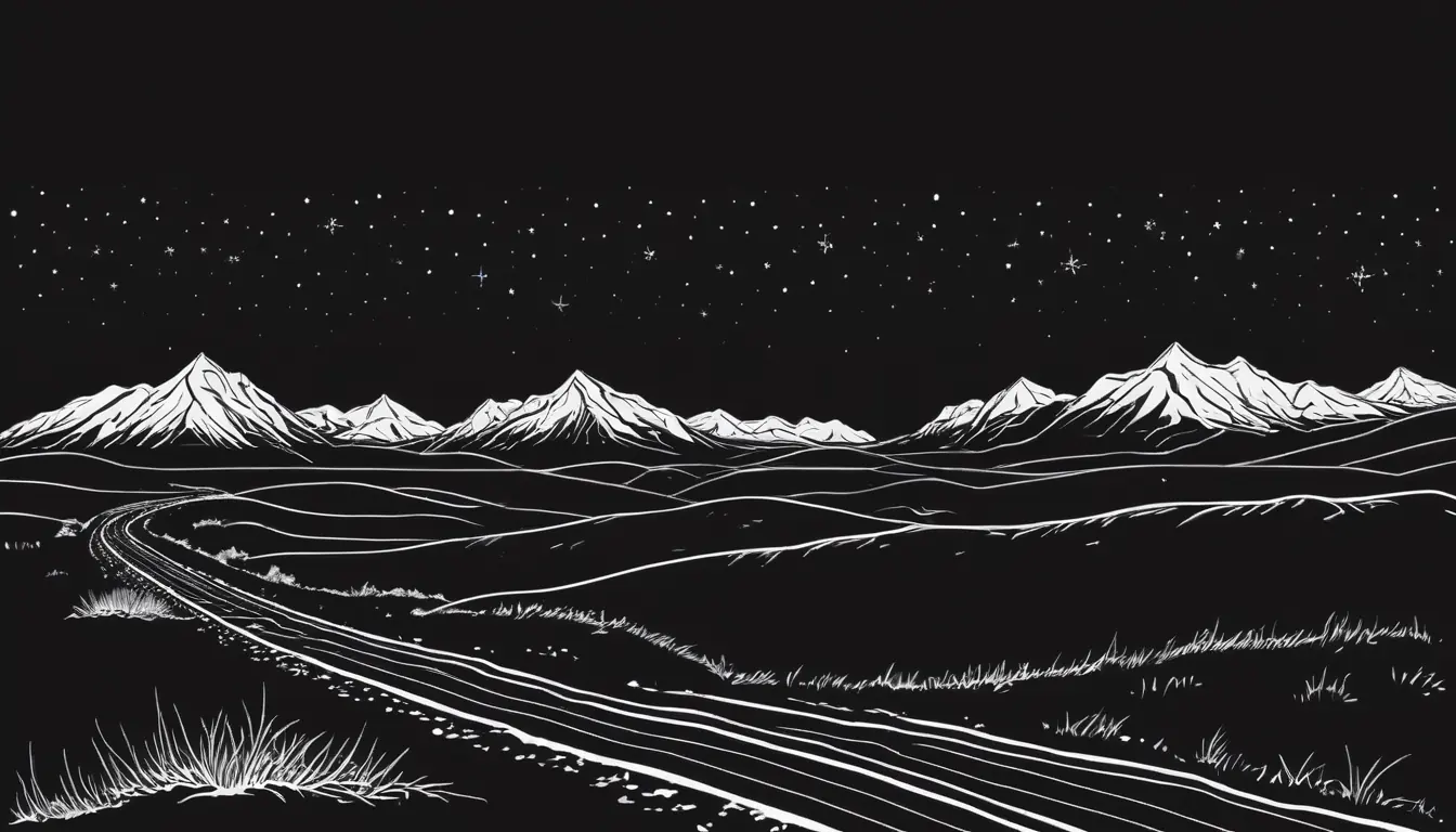 Loup Boussole — paysage nocturne au trait fin