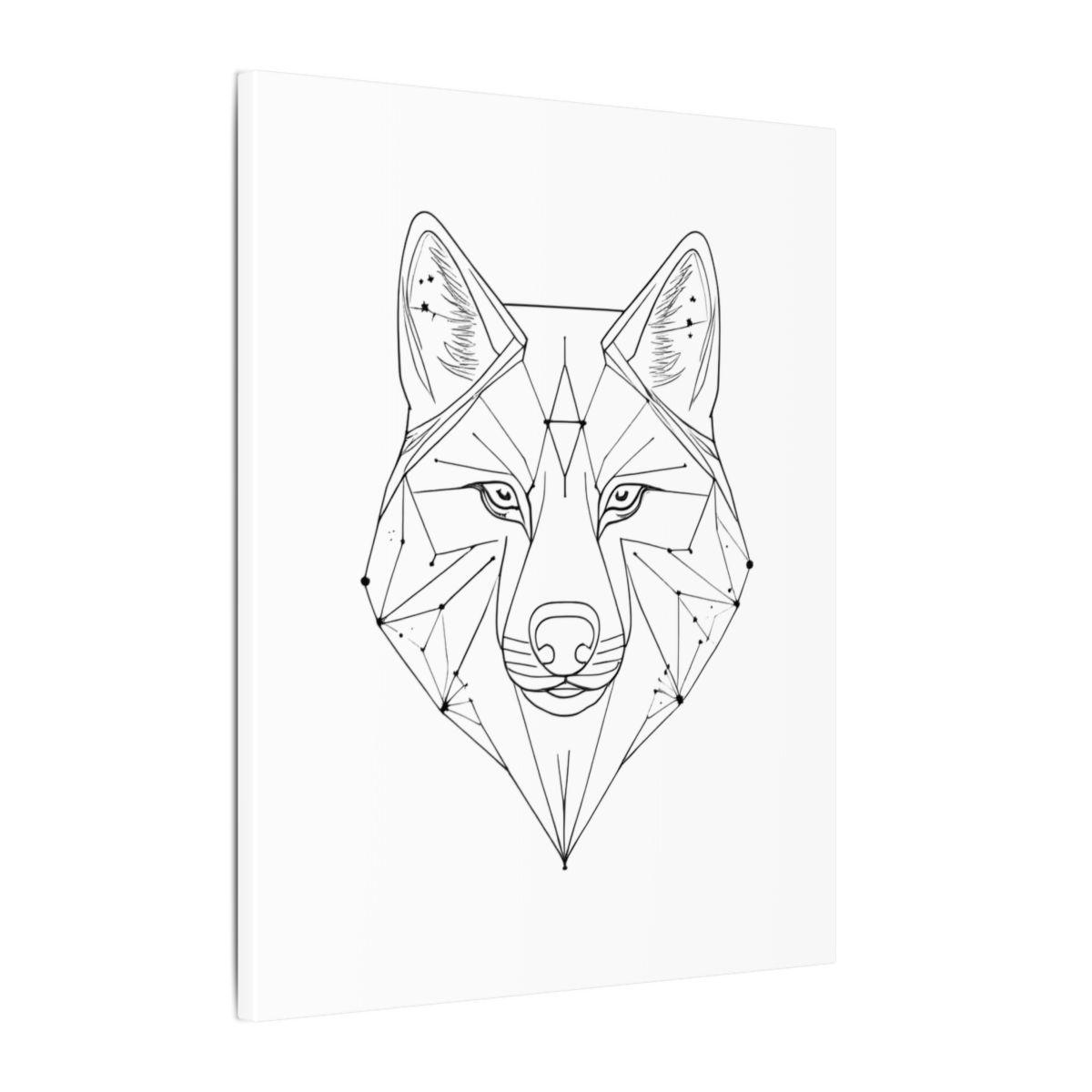 Détail du trait : loup en constellation d'étoiles