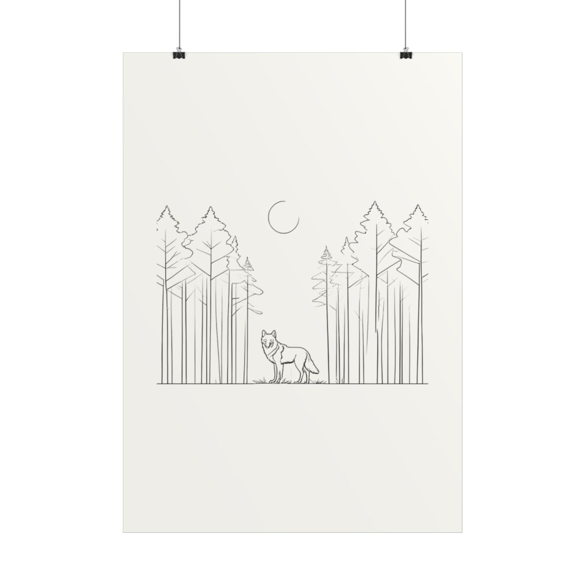 Poster Loup Forêt — autre angle