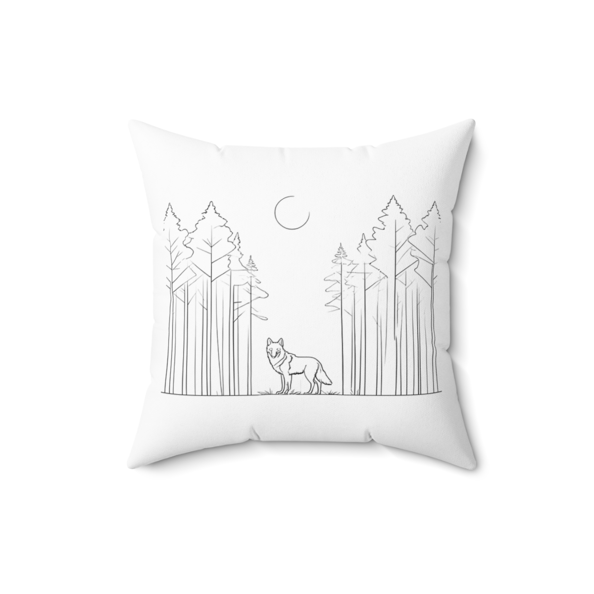 Coussin Loup Forêt — autre vue