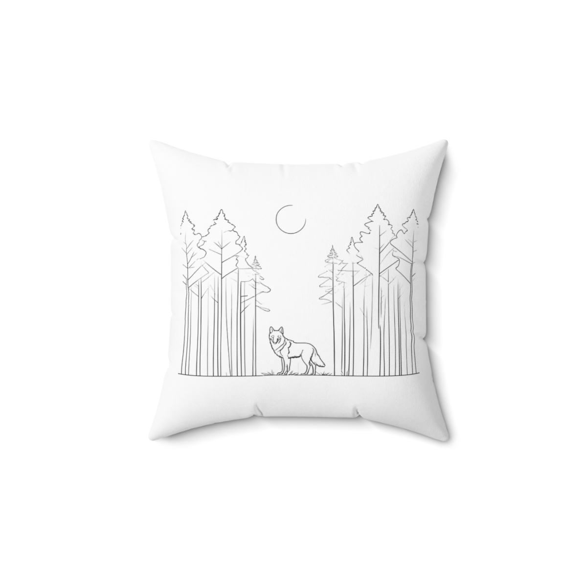 Coussin Loup Forêt