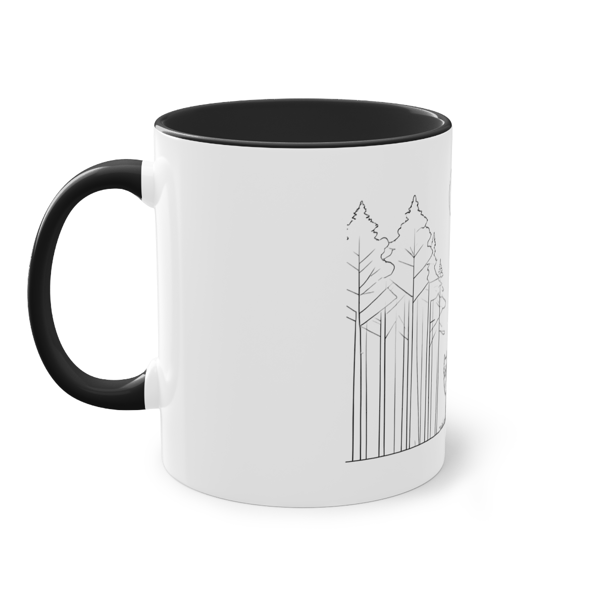 Mug bicolore Loup Forêt — autre angle