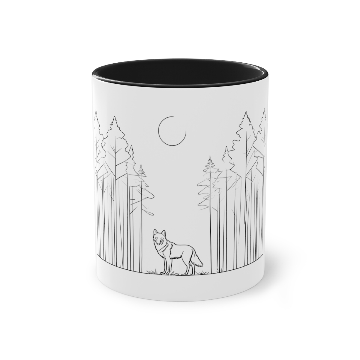Mug bicolore Loup Forêt