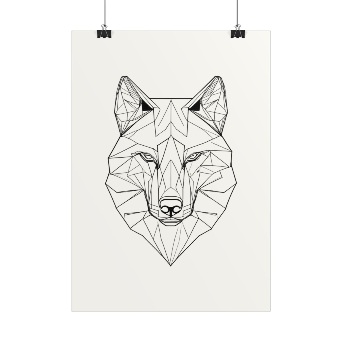 Poster Loup Géométrique