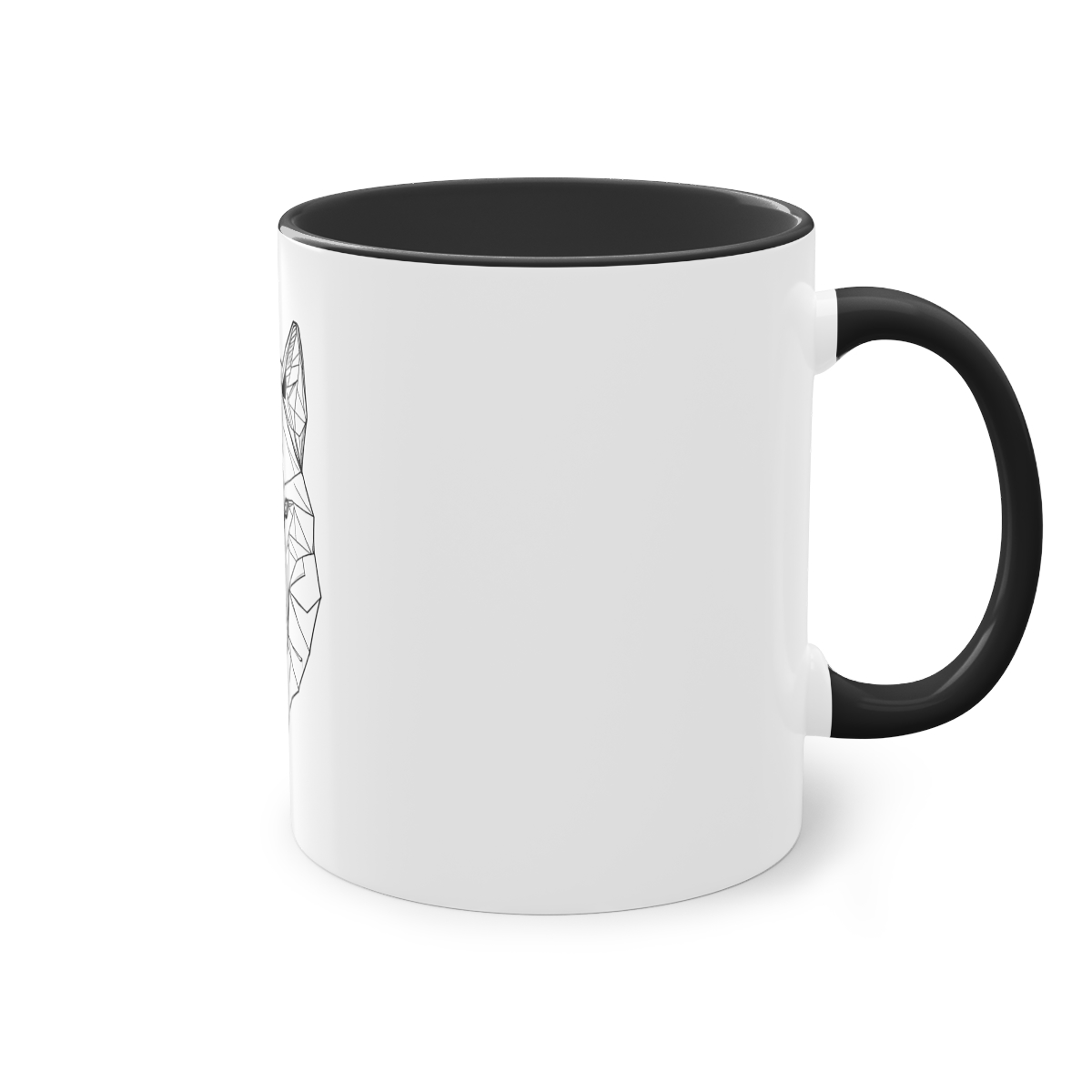 Mug bicolore Loup Géométrique — autre vue