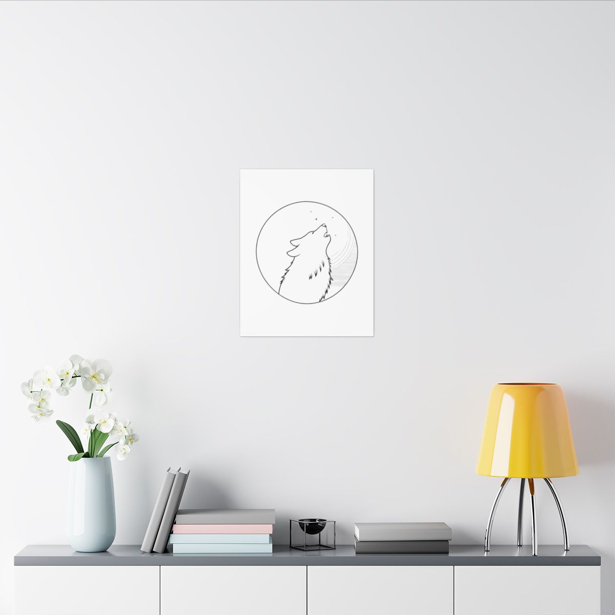 Toile Loup Lune — autre vue