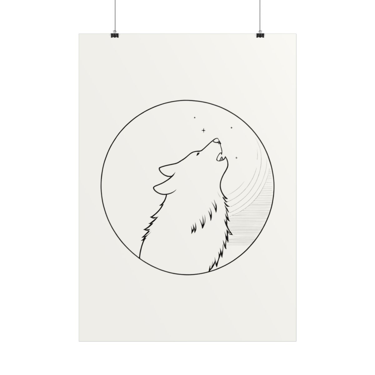 Poster Loup Lune — autre angle