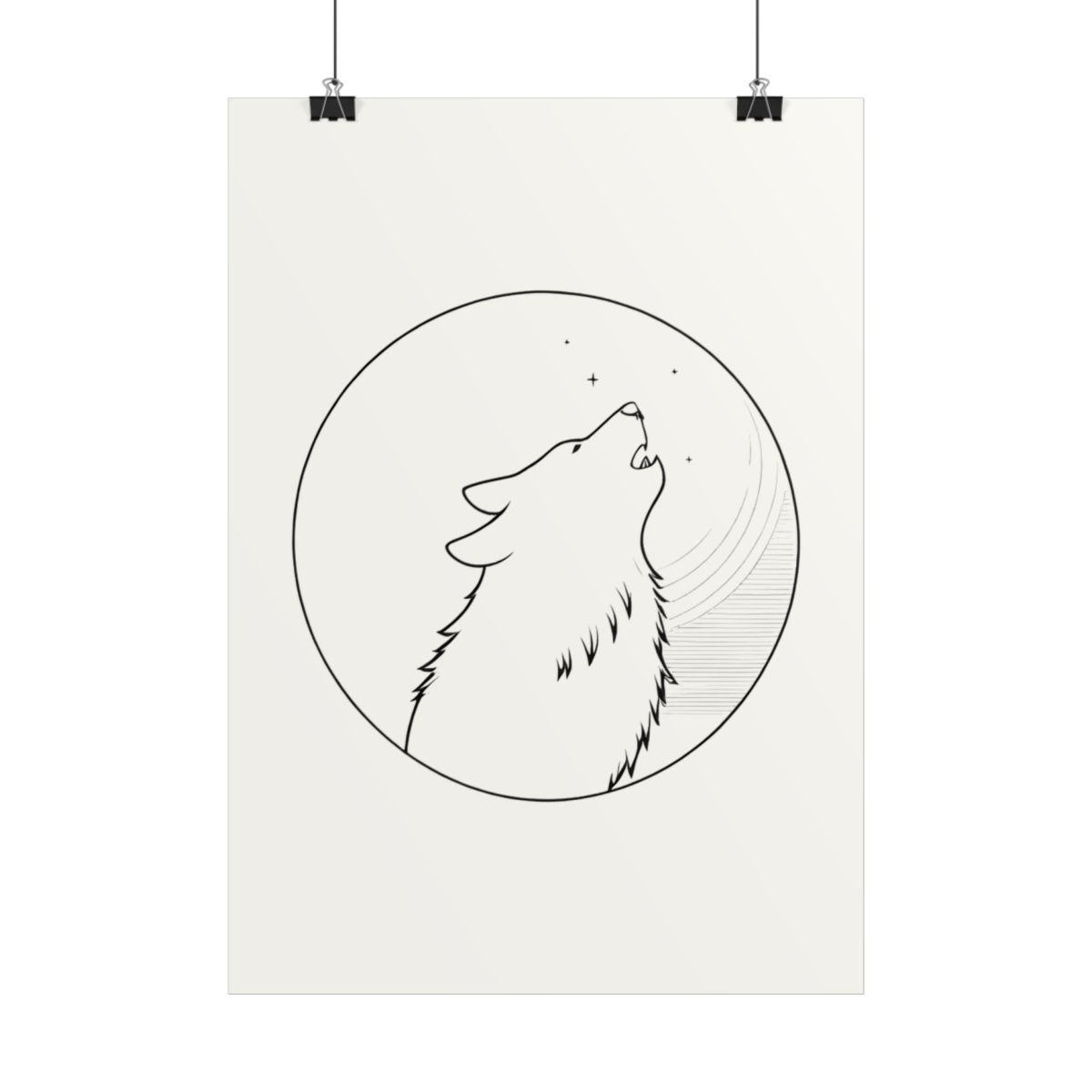 Poster Loup Lune