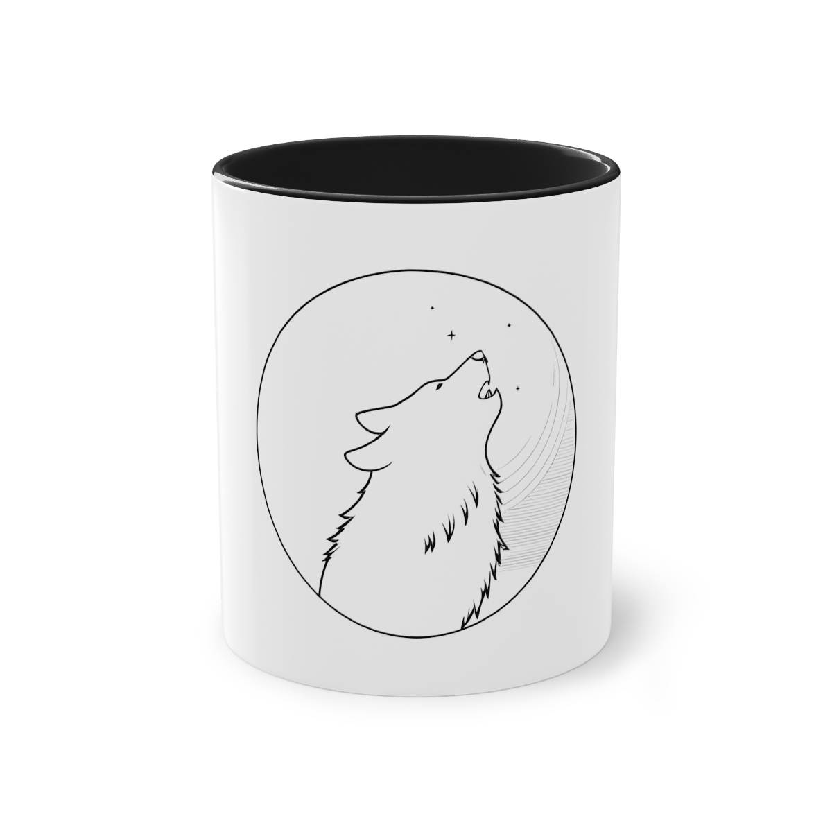 Mug bicolore Loup Lune