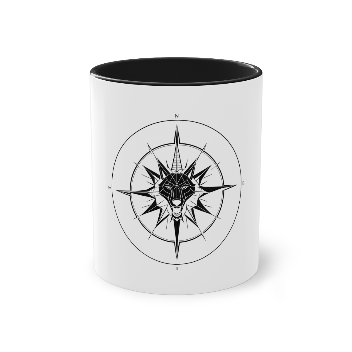 Mug bicolore Loup Boussole