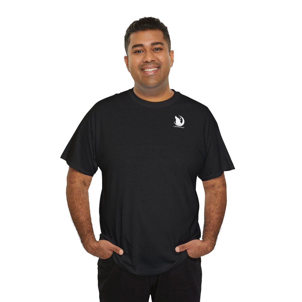 Dos du t-shirt loup boussole : tête de loup sur rose des vents en grand