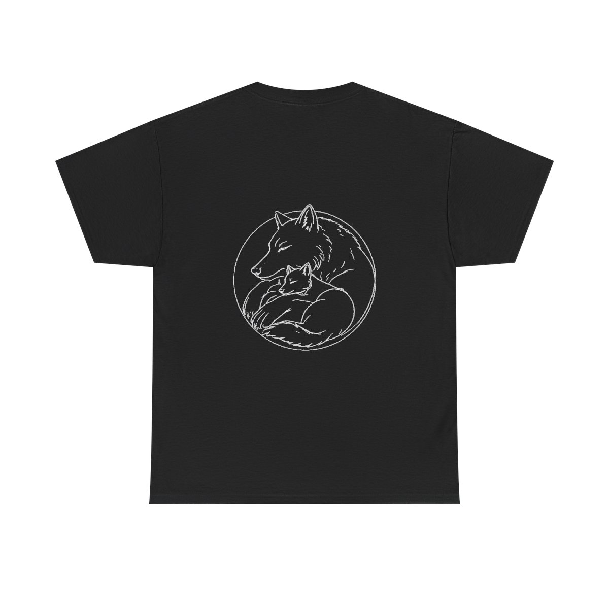 T-shirt Louve et Louveteau : motif louve et louveteau endormis