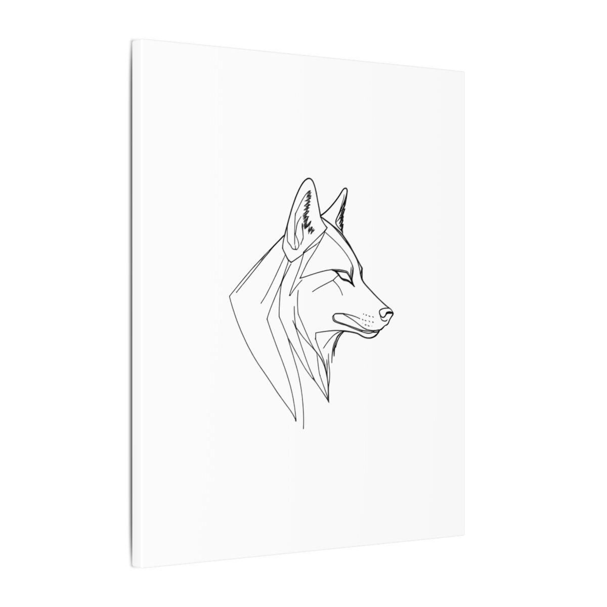 Détail du trait : profil de loup au trait continu