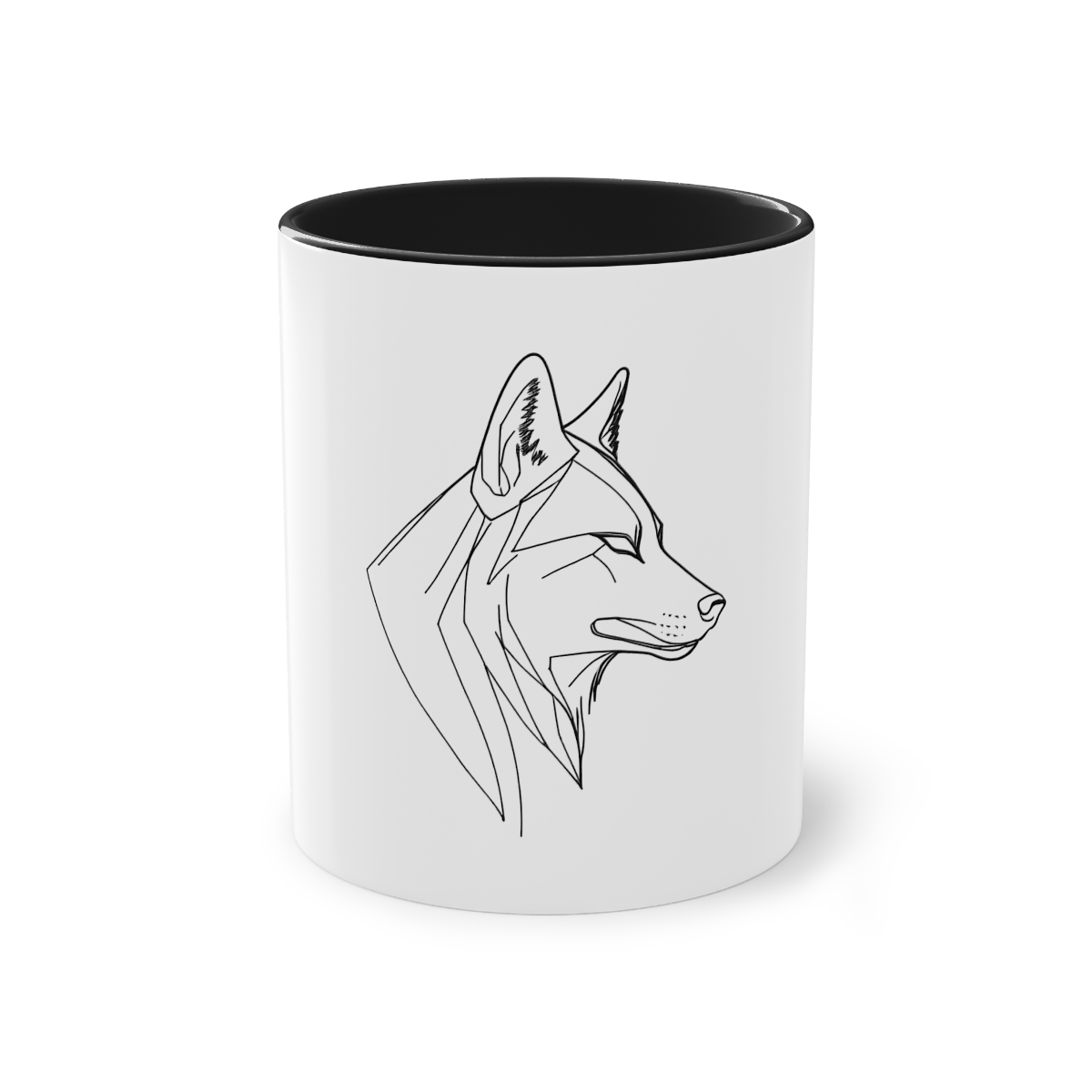 Mug bicolore Profil de Loup